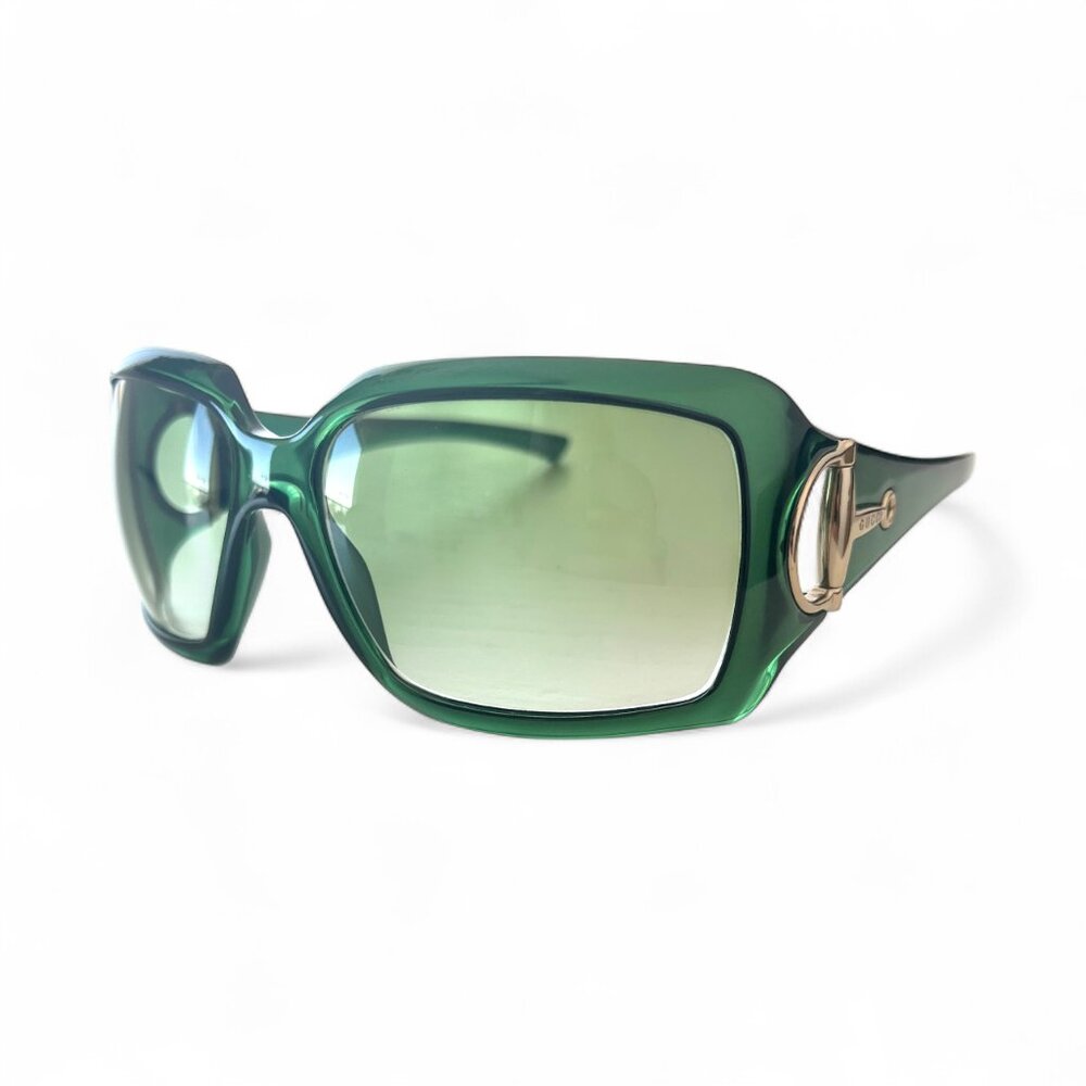 Authentic GUCCI Green Acetate Horsebit Sunglasses  2562/S